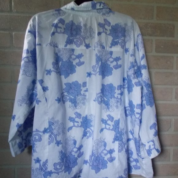 Sara Morgan XXL Women's Coastal Grandma 3/4' Sleeve Floral Top - Picture 4 of 8